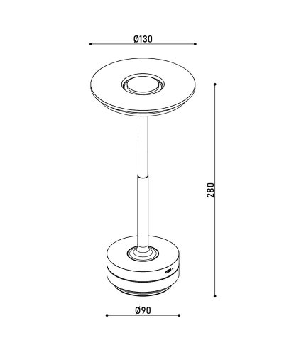 Настольная LED лампа аккумуляторная Kloodi 5W 2700K/4000K/6500K IP20 черный TA-5V CLA CCT BK