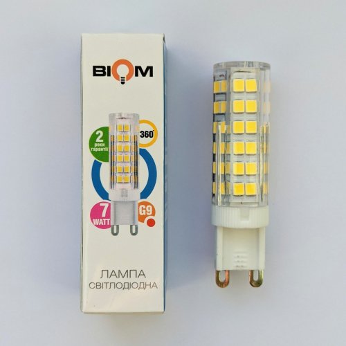 Світлодіодна лампа Biom G9 7W 3000K BG9-7-3-Cr 1370