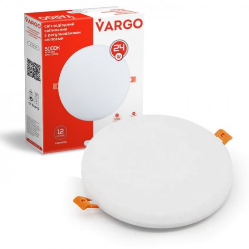 LED cветильник VARGO встраиваемый 24Вт 4000К круг 111778