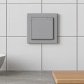 Розетка Ardero Soft ER131-G одинарная с заземлением крышкой и шторкой серый 8652
