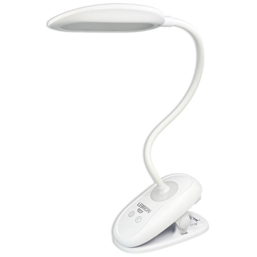 Настільна LED лампа акумуляторна Lebron L-TL-7506WH гнучка 5W 3000-6500K білий 15-13-52