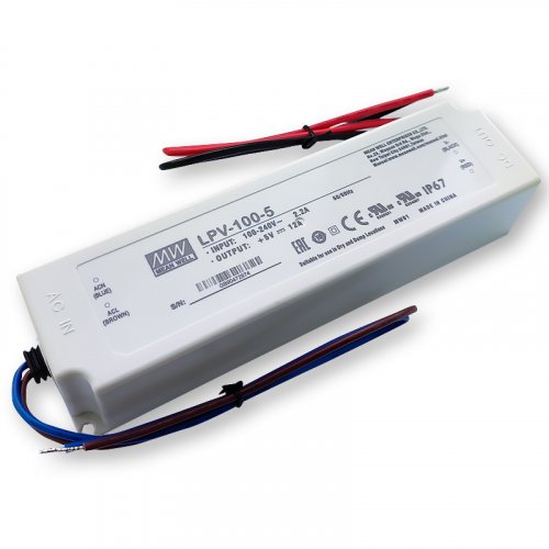 Блок живлення Mean Well 100W 5V 12A IP67 LPV-100-5