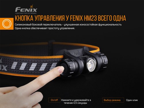 Налобный светодиодный аккумуляторный LED фонарь Fenix 240Lm 4100-4300K IP68 HM23