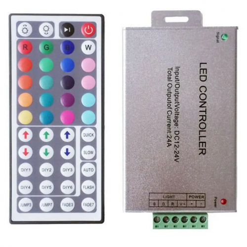 Контроллер LT RGB 24А 12-24V 288W RF (44 кнопки) 071022