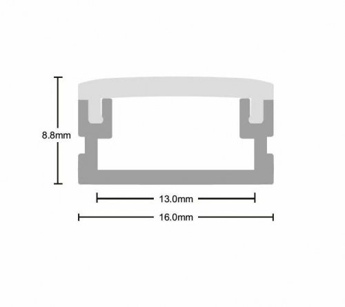 Комплект LEDBOX S профіль накладний алюм. анод. LP-SL191 + розсіювач матовий 15447
