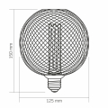 LED лампа Videx Filament G125 4W 1800K E27 белая VL-DWMC125150