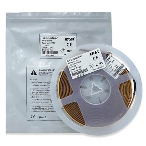 LED стрічка Estar STRIP COB 10W/м IP20 24V 3000K 5 метрів ES-FSCOBW-24-Y