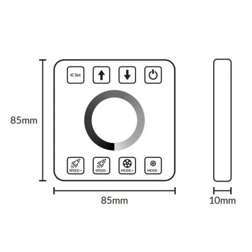 Контроллер Prolum SPI MONO color RF 12-24V 12А 2048px TOUCH панель 402045
