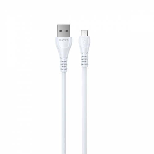 Кабель з'єднувальний зарядний HAVIT USB - Micro USB 2.1A 1.8м HV-CB640C 1.8m, white