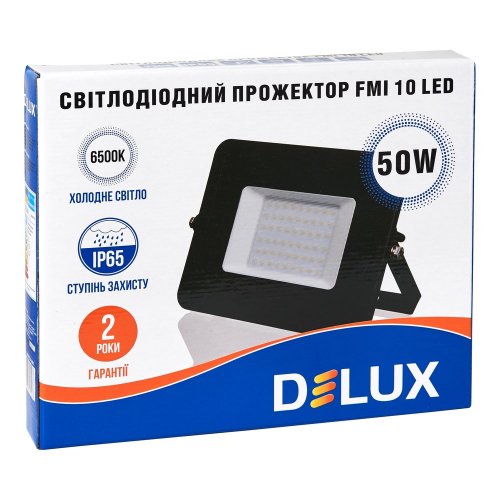 Світлодіодний прожектор Delux FMI 10 50W 6500К IP65 90008738