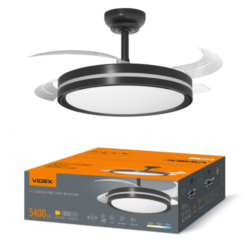LED светильник Videx CLF06 60W 3000/4200/6000K с вентилятором черный VL-CLF06-60CB