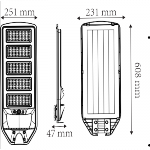 LED светильник уличный на солнечной батарее Horoz GRAND PRO-300 300W 6400K 074-009-2300-020