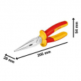 Плоскогубцы Bosch VDE прямые долгоносые 200мм 1600A02NE3