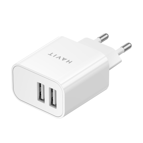 Мережевий зарядний пристрій HAVIT 15W 2xUSB-A White HV-UC006B-WH