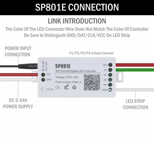 RGB контролер LT SP801E SPI Wi-Fi smart+Bluetooth RGB 5-24V 73021