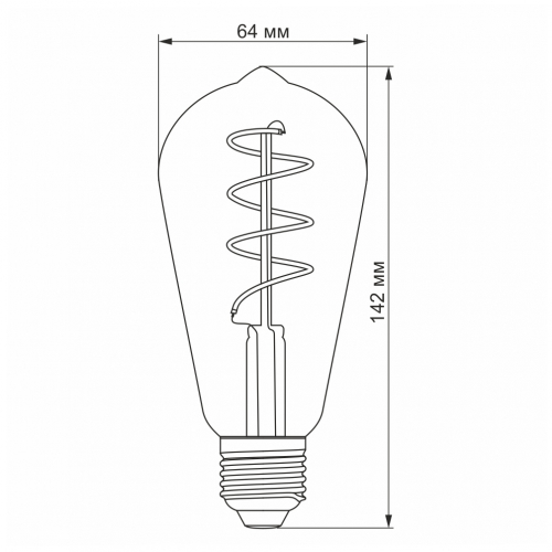 Світлодіодна лампа Videx Filament ST64FG 4W E27 2100K VL-ST64FGD-04272