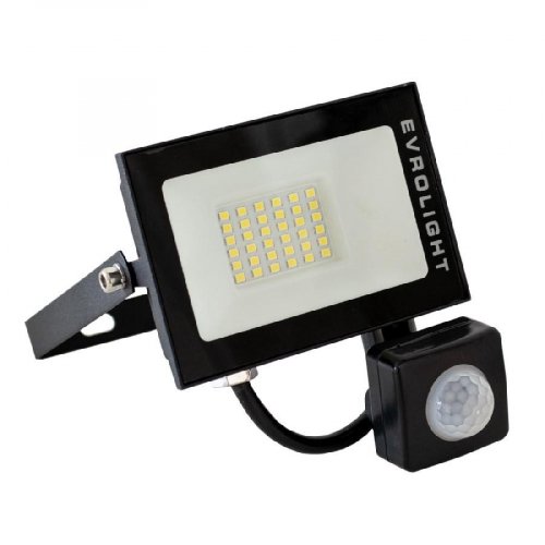 Світлодіодний LED прожектор з датчиком руху EVROLIGHT EV-30D 30W 6400K IP65 000056750