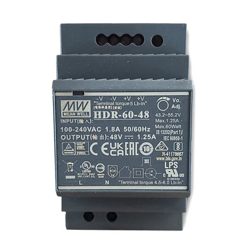 Блок живлення Mean Well на DIN-рейку 60W 1.25A 48V IP20 HDR-60-48