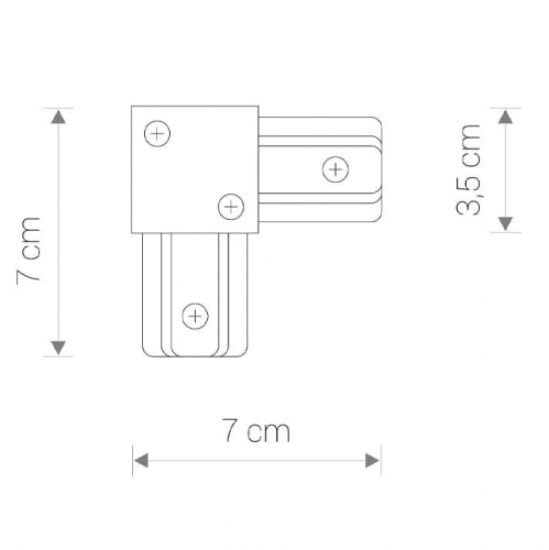 Конектор кутовий Nowodvorski PROFILE L-CONNECTOR BLACK 9455