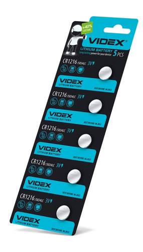 Батарейка літієва Videx CR 1216 CR1216 5pc (1 блістер) 5 шт.