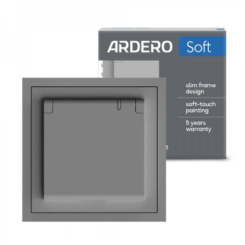 Розетка Ardero Soft ER131-G одинарная с заземлением крышкой и шторкой серый 8652