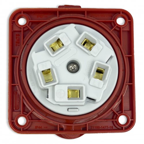 Розетка силова промислова TP Electric 5x32A 3P+N+PE із заземленням 75x75 пряма 60-40-92