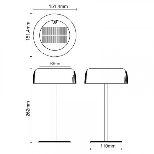 Настільна LED лампа на сонячній батареї Zuma Line Bluet акумуляторна вулична 2.5W 2700K IP44 DT33111
