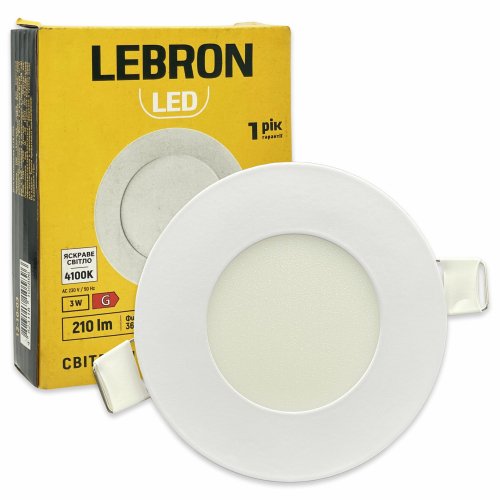 LED cветильник Lebron L-PR-341 3W 4100К круг 12-10-03