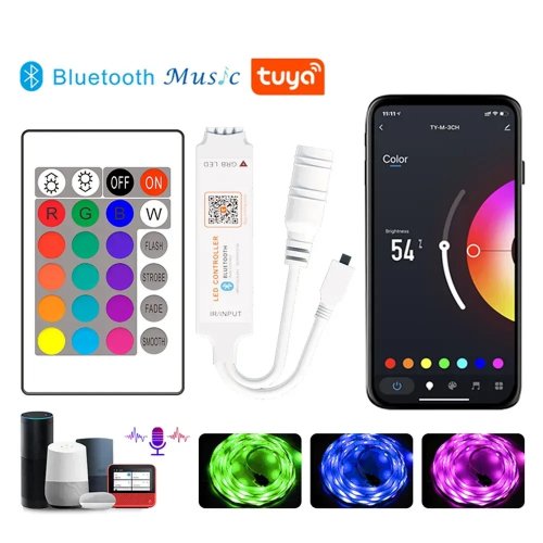 Контроллер Prolum RGB IR Mini 5-24V 6А (24 кнопки) Bluetooth TUYA HomeLink с пультом 404020