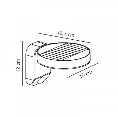 LED світильник вуличний Nordlux Rica Round на сонячній батареї 5W 3000K IP44 з датчиком руху 2118141003