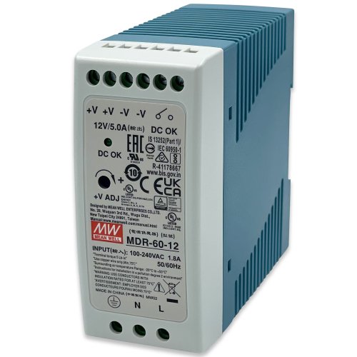 Блок питания на DIN-рейку Mean Well 60W 5A 12V MDR-60-12