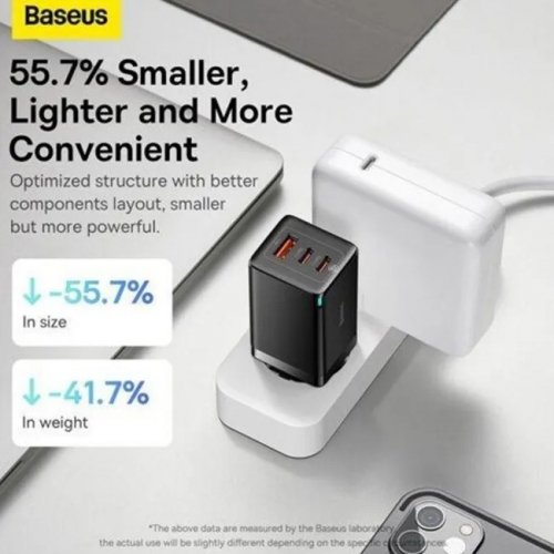 Сетевое зарядное устройство Baseus Wall Charger GaN5 Pro 65W 2xUSB-C+USB 1155