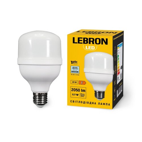 LED лампа Lebron 20W Е27 6500K L-A80-2065 11-18-02