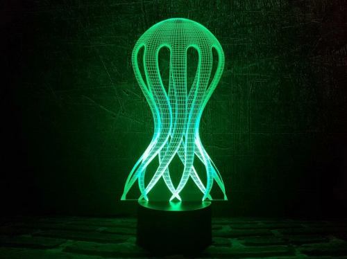 3D светильник "Медуза" с пультом+адаптер+батарейки (3ААА) 07-010