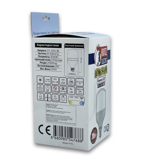 Світлодіодна LED лампа Horoz TORCH 30W E27 6400K 001-016-0030-012