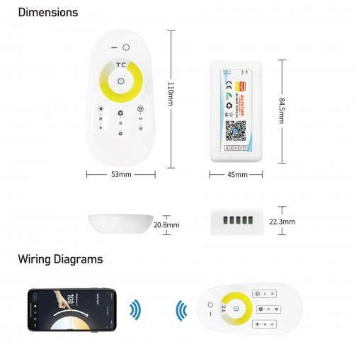 Димер Prolum ССТ 18A 5-24V Wi-Fi TUYA TOUCH HomeLink для світлодіодної стрічки 404012