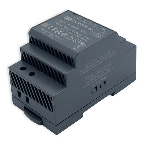 Изолированный DC/DC-преобразователь Mean Well на DIN-рейку 60W 2.5A 24V DDR-60G-24