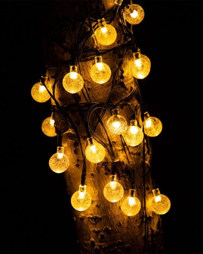 Вулична гірлянда на сонячній батареї Goldlux Bubble Glass Ledх20шт 2700K IP44 акумуляторна 329479