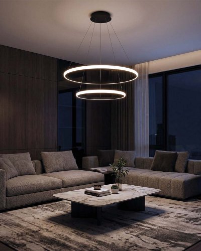 Люстра підвісна Goldlux Diana LED 44W 4000K чорний 336736