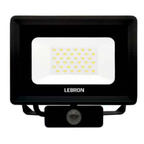 Світлодіодний LED прожектор Lebron L-LF-S-3065 30W 6500К IP65 з датчиком руху 17-12-23