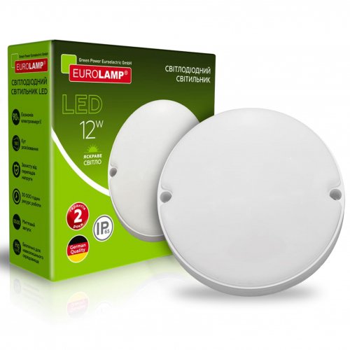 LED світильник Eurolamp накладний круглий ЖКГ G4 12W 5000K IP65 LED-NLR-12/50(G4)