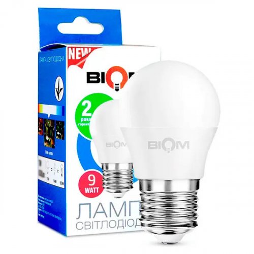 LED лампа Biom G45 9W E27 4500K BT-584 12229