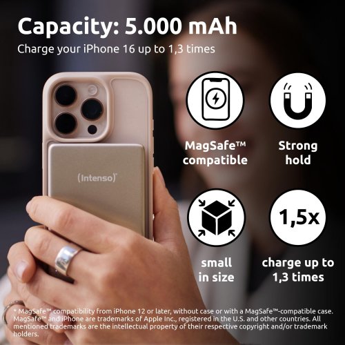 Портативний зарядний пристрій (повербанк) INTENSO 5000mAh MAG MW5000 CHAMPAGNE 7344021