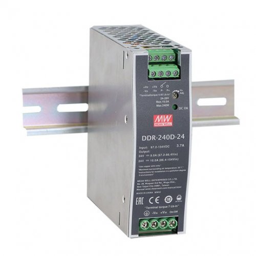 Изолированный DC/DC-преобразователь Mean Well на DIN-рейку 240W 10A 24V DDR-240D-24