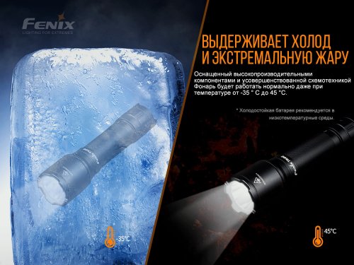 Портативный тактический светодиодный аккумуляторный LED фонарик Fenix 800Lm IP68 TK06