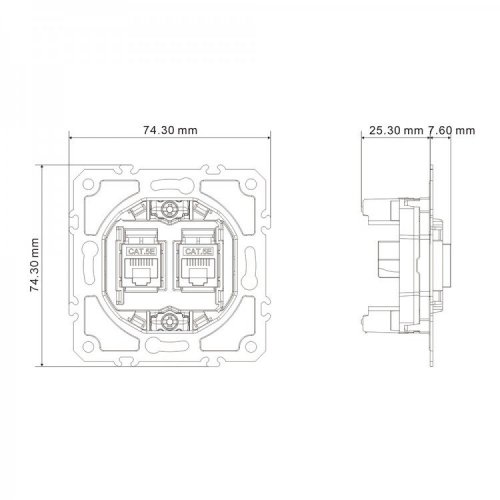 Розетка Ardero ER152PC-C Soft двойная компьютерная шампань 8679