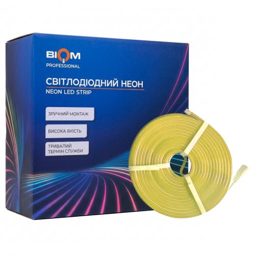 LED неон Biom SMD2835 120шт/м 12W/м IP65 24V 11х5 желтый BNSP-24-511-2835-120-Y-1 28469
