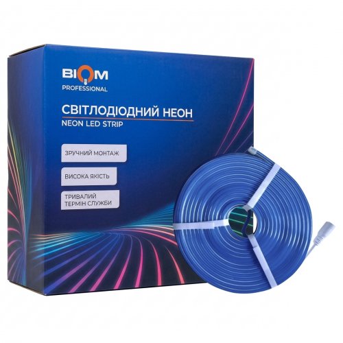 LED неон Biom SMD2835 120шт/м 12W/м IP65 24V 11х5 синий BNSP-24-511-2835-120-B-1 28465