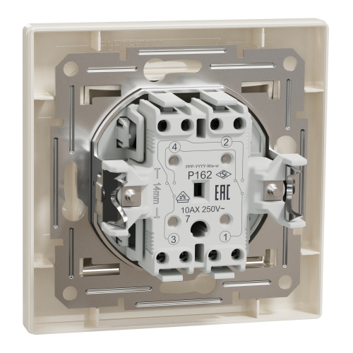 Перемикач одноклавішний перехресний Schneider Asfora Кремовий EPH0500123
