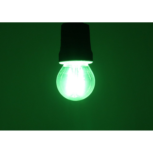 LED лампа Velmax V-FILAMENT-G45 2W E27 зеленая 21-41-33